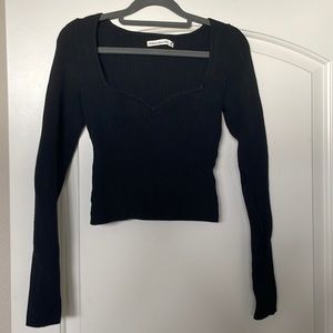 Re-listing: Black Abercrombie & Fitch sweetheart neckline sweater (size x-small)